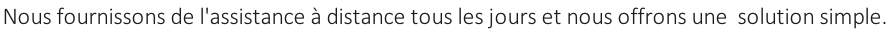 Nous fournissons de l'assistance à distance tous les jours et nous offrons une  solution simple.